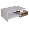 Tavolino da Salotto Rettangolare in Legno Design Moderno 106x60H35 cm Bianco Beige