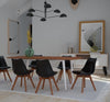Kit 4 Sedie da Pranzo Poltrona in Pelle Ecologica e Legno Casa Ufficio Bar Nero