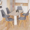 Kit 4 Sedie da Pranzo Poltrona in Pelle Ecologica e Legno Casa Ufficio Bar Grigio