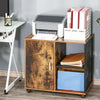 Mobile Ufficio Porta Stampante Legno MDF e Metallo 3 Ripiani 1 Anta Design Moderno
