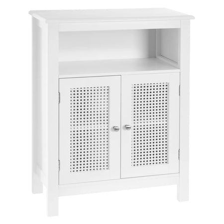 Mobile in Legno 60x28 H 80cm Bagno Camera Ingresso Salvaspazio 2Ante 1Vano Bianco
