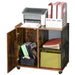 Mobile Ufficio Porta Stampante Legno MDF e Metallo 3 Ripiani 1 Anta Design Moderno