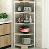 Libreria Scaffale Angolare 5Piani Metallo e Legno MDF 40x40 H120cm Bianco Quercia