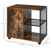 Mobile Ufficio Porta Stampante Legno MDF e Metallo 3 Ripiani 1 Anta Design Moderno