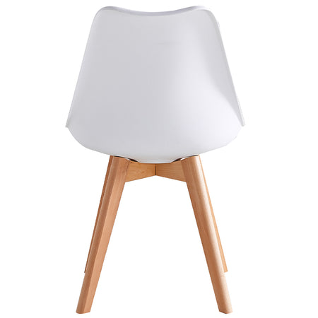 Kit 4 Sedie da Pranzo Poltrona in Pelle Ecologica e Legno Casa Ufficio Bar Bianco