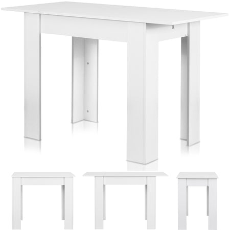 Tavolo in Legno Cucina 60x90 cm H 78 cm Allungabile fino a 60x120 cm Bianco