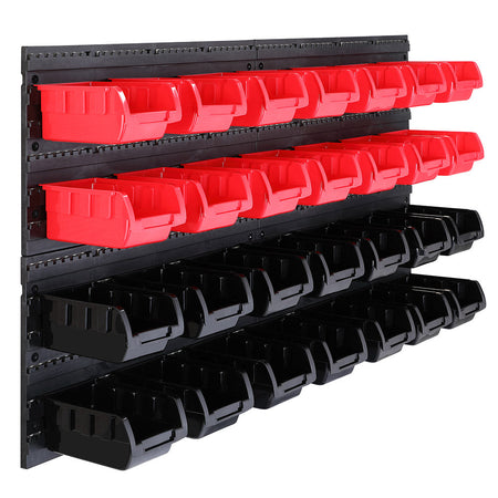 Pannello Portautensili da Parete 45 Pezzi con Contenitori e Ganci Officina Garage 95x54cm