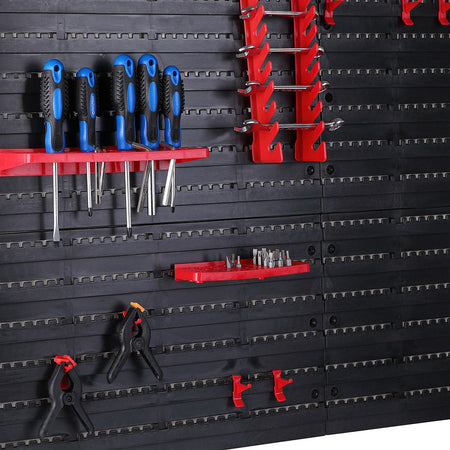 Pannello Portautensili da Parete 45 Pezzi con Contenitori e Ganci Officina Garage 95x54cm