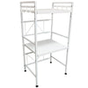 Scaffale Estensibile Porta Microonde 2Ripiani Cucina Metallo Bianco 40-60x30H80cm