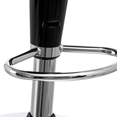 Coppia Sgabelli Bar Cucina Altezza Regolabile in Acciaio e ABS Girevole Nero
