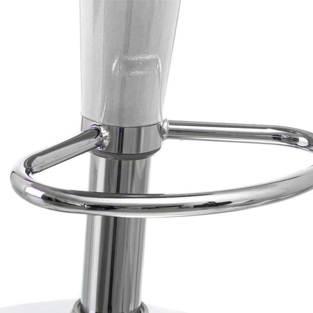 Coppia Sgabelli Bar Cucina Altezza Regolabile in Acciaio e ABS Bianco