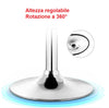 Coppia Sgabelli Bar Cucina Altezza Regolabile in Acciaio e ABS Bianco