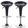 Coppia Sgabelli Bar Cucina Altezza Regolabile in Acciaio e ABS Girevole Nero