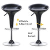 Coppia Sgabelli Bar Cucina Altezza Regolabile in Acciaio e ABS Girevole Nero