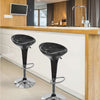 Coppia Sgabelli Bar Cucina Altezza Regolabile in Acciaio e ABS Girevole Nero