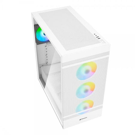 Case Sharkoon Rebel C50 RGB White - Atx, Micro Atx - Alimentatore NON presente - 2 porte USB frontali, audio in/out - 3x Ventole 120mm. - Mid Tower ATX