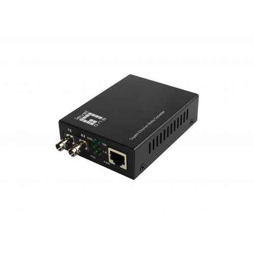 Convertitore multimediale LevelOne Gigabit RJ45 a ST, fibra ottica monomodale, 20 km, 1000 Mbit/s, 1000Base-LX, 1000Base-SX, IEEE 802.3, IEEE 802.3ab, IEEE 802.3u, IEEE 802.3z, Fast Ethernet, Gigabit