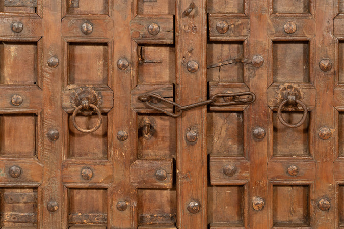 Biscottini Porta portone in legno massello e ferro da interno o da esterno vecchia e antica medievale scorrevole