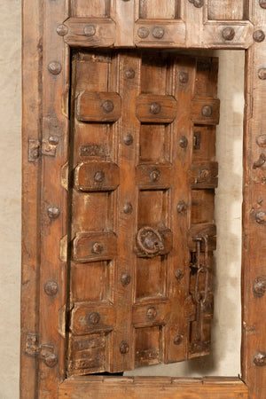 Biscottini Porta portone in legno massello e ferro da interno o da esterno vecchia e antica medievale scorrevole