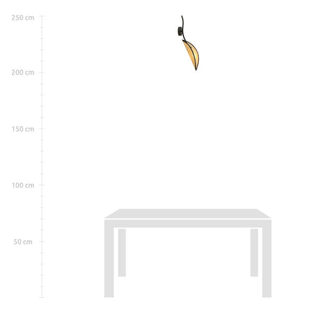 Applique Nordica 1 Luce Lotus In Acciaio Nero E Rattan