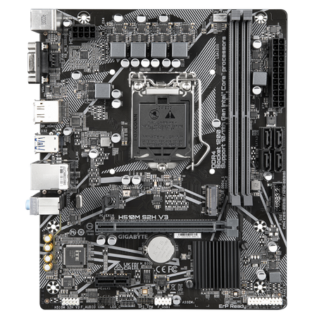 Scheda madre Gigabyte H510M S2H V3 - Supporto processori Intel Socket 1200 10a/11a Gen Intel Cpu - Ram 2x DDR4 2933/2133 Mhz - Vga, Hdmi, DisplayPort - 4x Usb3.2 / 6x Usb2.0 - GLan - Audio HD - Mic