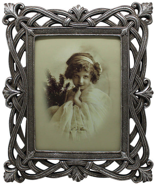 Biscottini Biscottini Portafoto da appoggio resina argento anticato 25.5x2x30.5 foto 15x20