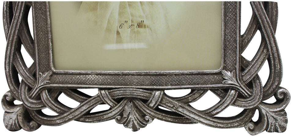 Biscottini Biscottini Portafoto da appoggio resina argento anticato 25.5x2x30.5 foto 15x20