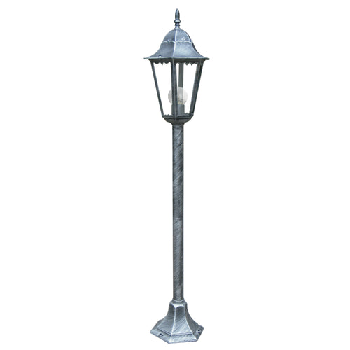 Paletto luce da esterno 60W E27 nero e argento Koln