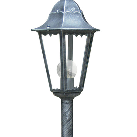 Paletto luce da esterno 60W E27 nero e argento Koln