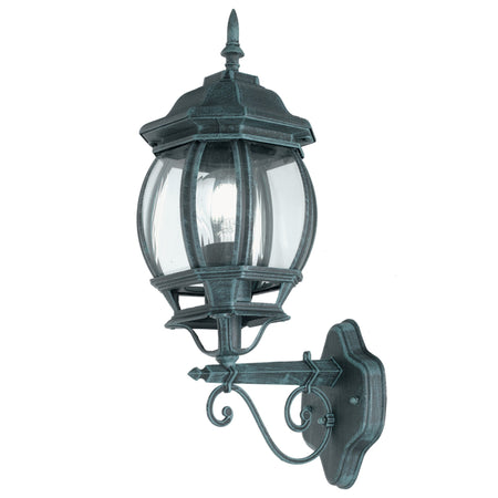 Applique da parete per esterno 60W E27 nero e verde Madrid Up