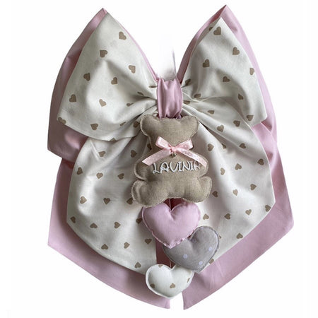 Fiocco nascita in cotone personalizzabile fatto a mano 35 x h 40 cm "Made in Italy"
