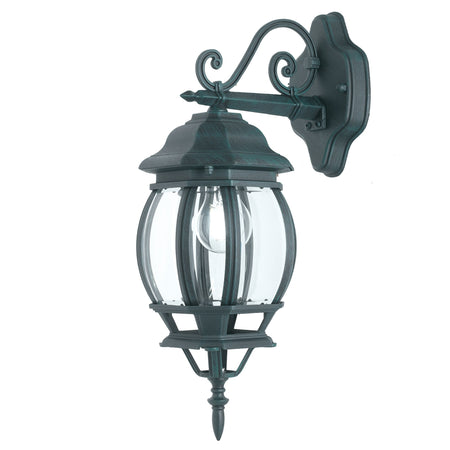 Applique da parete per esterno 60W E27 nero e verde Madrid Down