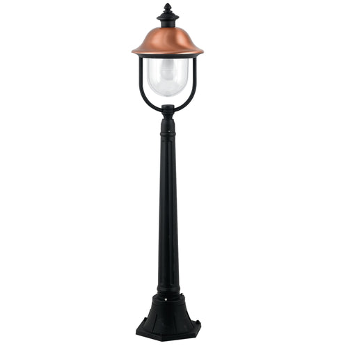 Paletto luce da esterno 60W E27 nero e rame Wien