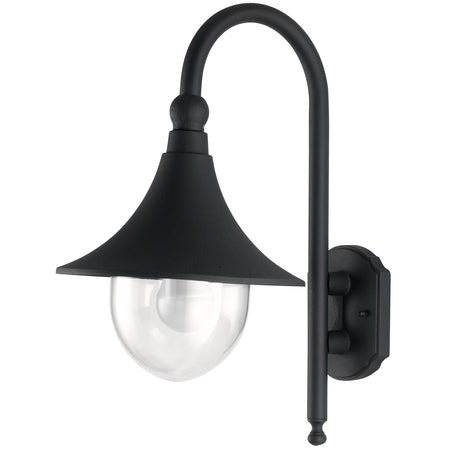Applique da parete per esterno 60W E27 nera Dublin
