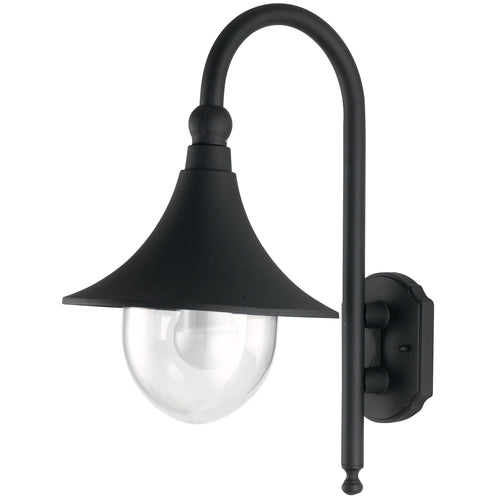 Applique da parete per esterno 60W E27 nera Dublin