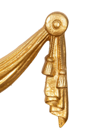 Biscottini Sopraporta Fregio Legno Foglia Oro 91x5x35 Made Italy Biscottini Decorazione