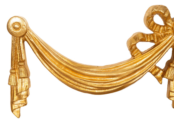 Biscottini Sopraporta Fregio Legno Foglia Oro 91x5x35 Made Italy Biscottini Decorazione