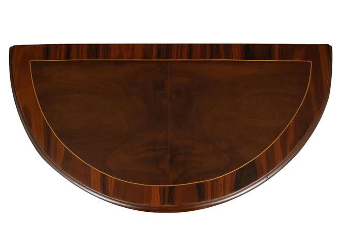 Biscottini Biscottini Tavolino Consolle Legno Noce Intarsi Fatti a Mano Bronzo 61x30x75