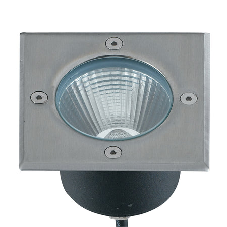 Faro da incasso per esterno 8W a led acciaio Split Square