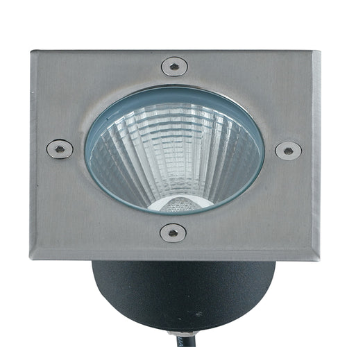 Faro da incasso per esterno 8W a led acciaio Split Square