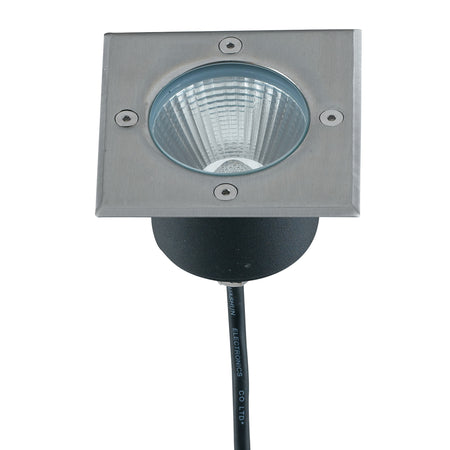 Faro da incasso per esterno 8W a led acciaio Split Square