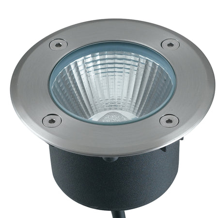 Faro da incasso per esterno 8W a led acciaio Split Round