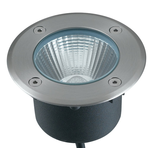 Faro da incasso per esterno 8W a led acciaio Split Round