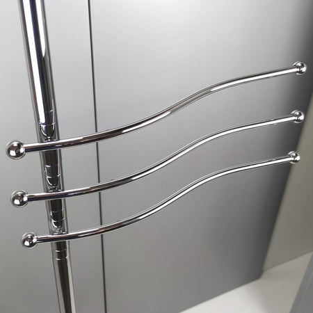 Piantana alta da bagno in ottone cromato porta salviette e appendi abiti orientabili - piantana bagno