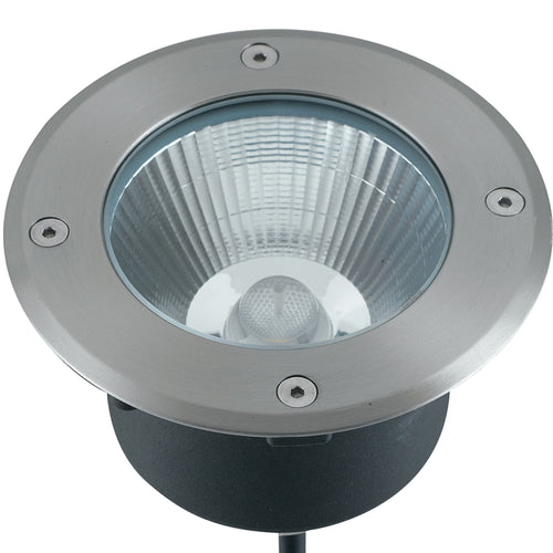 Faro da incasso per esterno 12W a led acciaio Split Round