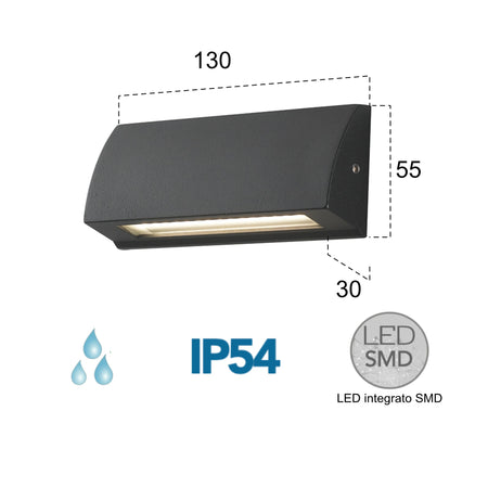 Applique segnapassi 4W a led antracite Marla