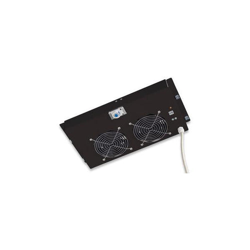 Gruppo di ventilazione a soffitto per Rack 19'' 2 Ventole Nero