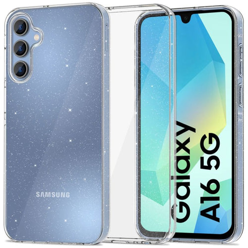 cover in silicone per samsung a16 trasparente con glitter