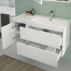 Mobile bagno sospeso bianco larice 100cm due cassetti e sportello MOOD-100