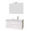 Mobile bagno sospeso bianco larice 100cm due cassetti e sportello MOOD-100